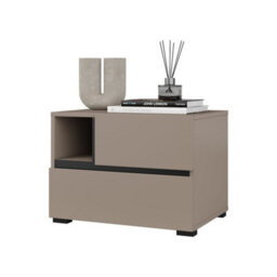 Arte Kross 55Cm Bedside Cabinet In Rich Congo - Sleek Nightstand For Contemporary Bedrooms - thumbnail 2
