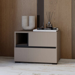 Arte Kross 55Cm Bedside Cabinet In Rich Congo - Sleek Nightstand For Contemporary Bedrooms - thumbnail 3