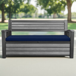Crescent Garden Iceni & Eden Bench Seat Pad Water Resistant Garden Keter Bench Cushion Pad 128X50X5Cm Navy Removable Cover - thumbnail 2