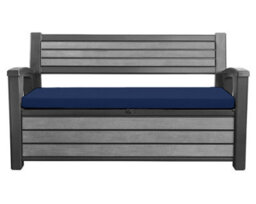 Crescent Garden Iceni & Eden Bench Seat Pad Water Resistant Garden Keter Bench Cushion Pad 128X50X5Cm Navy Removable Cover - thumbnail 1