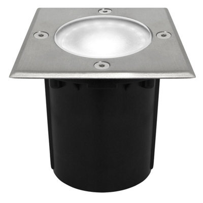 Long Life Lamps Company 10W Led Outdoor Ground Walkover Light Square Cool White Brushed Chrome Finish Gl04Cw - image 1