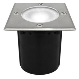 Long Life Lamps Company 10W Led Outdoor Ground Walkover Light Square Cool White Brushed Chrome Finish Gl04Cw - thumbnail 1