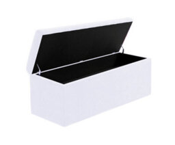 Safar 4Ft Ottoman Storage Box - White Plush Velvet - thumbnail 5