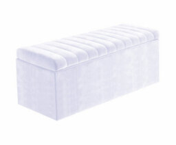 Safar 4Ft Ottoman Storage Box - White Plush Velvet - thumbnail 4