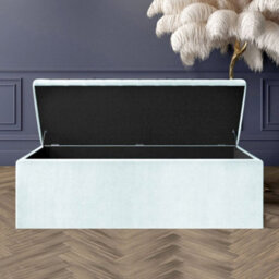 Safar 4Ft Ottoman Storage Box - White Plush Velvet - thumbnail 2