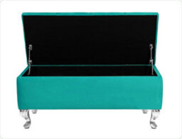 Londona 180Cm Chesterfield Ottoman Storage Bench - Plush Velvet Shoe Bench - Teal Upholstery Footstool With Storage - thumbnail 2