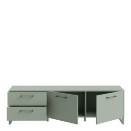 Furniture To Go Sali 2 Door 2 Drawer Tv Unit In Sage Green - thumbnail 4