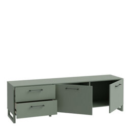Furniture To Go Sali 2 Door 2 Drawer Tv Unit In Sage Green - thumbnail 3