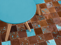 Beliani Rug Aliaga Brown 140 X 200 Cm Leather - thumbnail 2