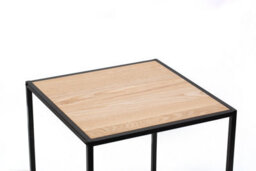 Nordlys Industrial Black Metal And Wood Side Table Industrial Style Living Room - thumbnail 7