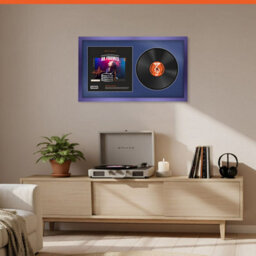 "30X17"" Purple Sleek Vinyl Record Frame With Blue Mount For 12 Inch Lp Album Cover & Disc - Ak Frames" - thumbnail 8