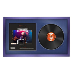 "30X17"" Purple Sleek Vinyl Record Frame With Blue Mount For 12 Inch Lp Album Cover & Disc - Ak Frames" - thumbnail 1