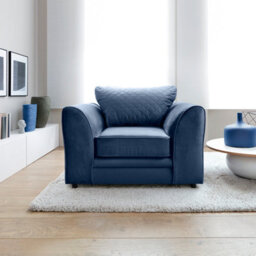 Abakus Direct Chicago Velvet Armchair In Dark Blue