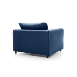 Abakus Direct Chicago Velvet Armchair In Dark Blue - thumbnail 5
