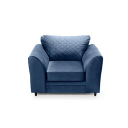 Abakus Direct Chicago Velvet Armchair In Dark Blue - thumbnail 6