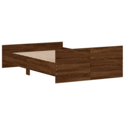 Berkfield Bed Frame With Headboard And Footboard Brown Oak 120X200 Cm - thumbnail 6