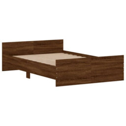 Berkfield Bed Frame With Headboard And Footboard Brown Oak 120X200 Cm - thumbnail 3