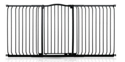 Safetots Extra Tall Curved Top Safety Gate, 188Cm - 197Cm, Matt Black, Extra Tall 100Cm In Height, Pressure Fit Stair Gate - thumbnail 1