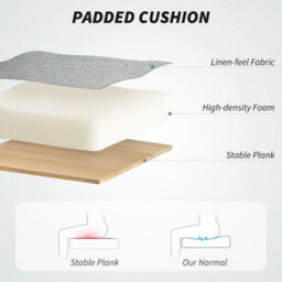Grey Office Chair With Dual-Layer Padding, Fabric Computer Desk Chair For Home Office - thumbnail 4