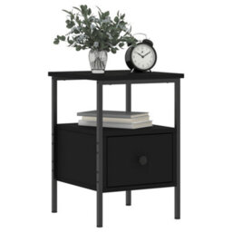 Berkfield Bedside Cabinet Black 34X36X50 Cm Engineered Wood - thumbnail 3