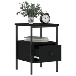 Berkfield Bedside Cabinet Black 34X36X50 Cm Engineered Wood - thumbnail 4