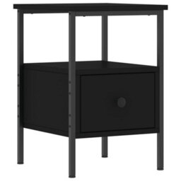Berkfield Bedside Cabinet Black 34X36X50 Cm Engineered Wood - thumbnail 2