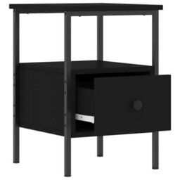 Berkfield Bedside Cabinet Black 34X36X50 Cm Engineered Wood - thumbnail 5