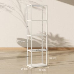 Homcom Led Floor Lamp With Glass Shelves And Dimmable Lighting - thumbnail 5