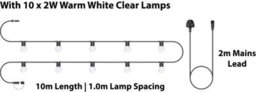 Eagle Connect Festoon Black Rubber Ip44 10M/10X2W Cool White Clear Lamps - thumbnail 2