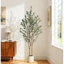 Artificial Olive Tree Indoor 150Cm Faux Silk Plant Natural Wood Trunk - thumbnail 3