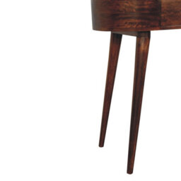 Artisan Furniture Solid Wood California Walnut Rounded Small Console Table, 1 Drawer, Brown - thumbnail 8