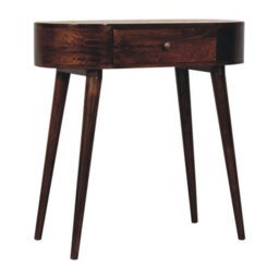 Artisan Furniture Solid Wood California Walnut Rounded Small Console Table, 1 Drawer, Brown - thumbnail 3