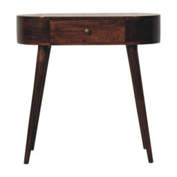 Artisan Furniture Solid Wood California Walnut Rounded Small Console Table, 1 Drawer, Brown - thumbnail 2