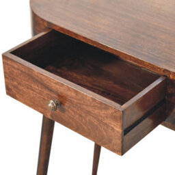 Artisan Furniture Solid Wood California Walnut Rounded Small Console Table, 1 Drawer, Brown - thumbnail 7