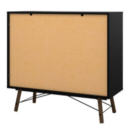 Furniture To Go Ry Double Chest Of Drawers 6 Drawers In Matt Black Walnut - thumbnail 4