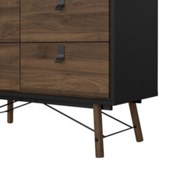 Furniture To Go Ry Double Chest Of Drawers 6 Drawers In Matt Black Walnut - thumbnail 8