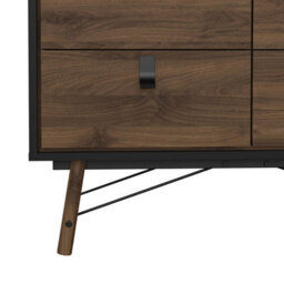 Furniture To Go Ry Double Chest Of Drawers 6 Drawers In Matt Black Walnut - thumbnail 9