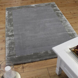 Silver Bordered Wool Handmade Modern Easy To Clean Handmade Rug For Dining Room Bedroom And Living Room-200Cm X 290Cm - thumbnail 4
