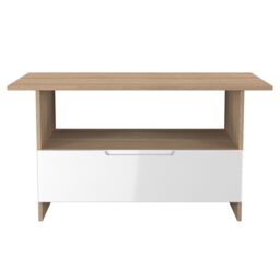 Messina Gloss Bardolino Oak Effect 1 Drawer Non-Extendable Coffee Table (H)495mm (W)930mm (D)530mm - thumbnail 2