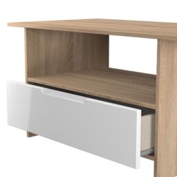 Messina Gloss Bardolino Oak Effect 1 Drawer Non-Extendable Coffee Table (H)495mm (W)930mm (D)530mm - thumbnail 4