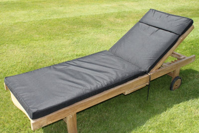 Garden Market Place Furniture Cushion For Garden Lounger Chair In Black - image 1
