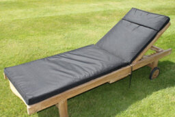 Garden Market Place Furniture Cushion For Garden Lounger Chair In Black - thumbnail 1