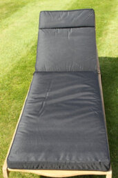 Garden Market Place Furniture Cushion For Garden Lounger Chair In Black - thumbnail 2