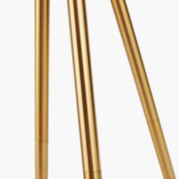 Pacific Lifestyle Brass Metal Tripod Table Lamp With Cream Velvet Shade - thumbnail 6