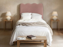Flair Ellis Single Bed With Cloud Headboard Pink Velvet - thumbnail 2