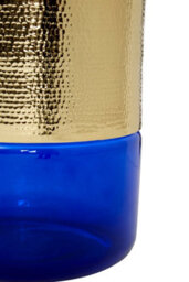 Orsina Margot Blue Glass And Gold Side Table. - thumbnail 5