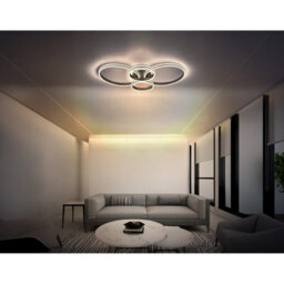 Luminosa Lighting Luminosa Grouni Semi Flush Ceiling Light Matt Titanium Grey Led 2700/4500/6500K - thumbnail 2