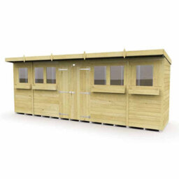 Buttercup Farm 18 X 4 Feet Pent Summer Shed - Wood - L118 X W533 X H201 Cm - thumbnail 1