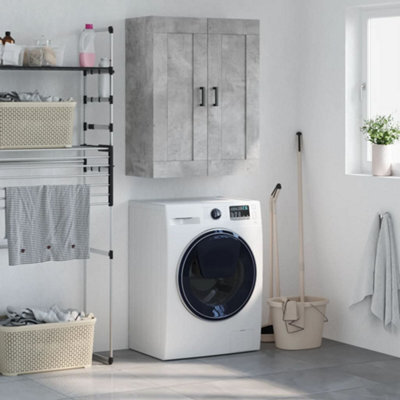 Berkfield Wall Mounted Cabinet Concrete Grey 69.5X34X90 Cm Engineered Wood - image 1