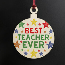 Red Ocean Colourful Wooden Hanging Christmas Tree Bauble Teacher Christmas Gift Thank You - thumbnail 2